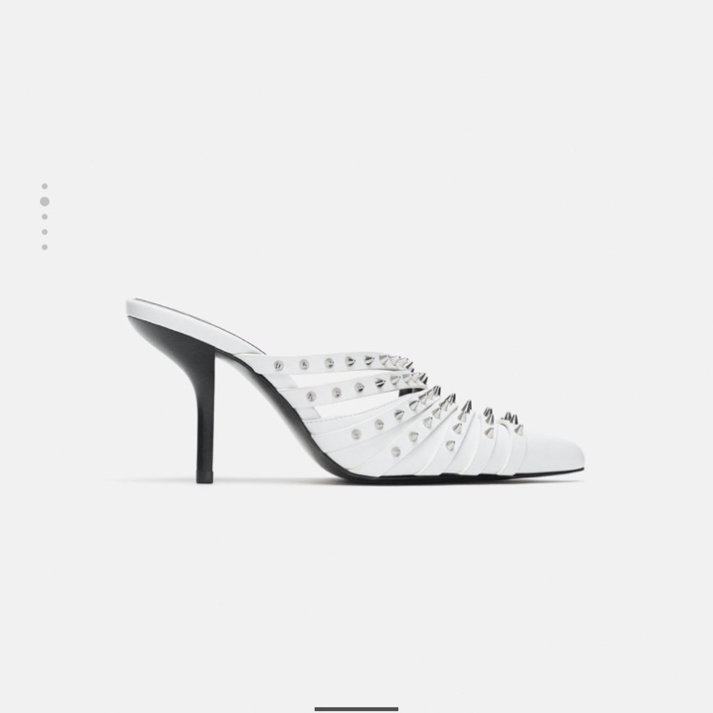 Zara high heel studded mule pointed toe pumps - Picture 2 of 7